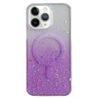 For iPhone 11 Pro MagSafe Glitter Hybrid Clear TPU Phone Case(Purple) - 1