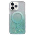 For iPhone 11 Pro MagSafe Glitter Hybrid Clear TPU Phone Case(Green) - 1