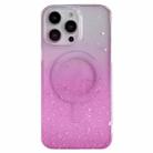 For iPhone 15 Plus MagSafe Glitter Hybrid Clear TPU Phone Case(Pink) - 1