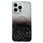 For iPhone 15 Pro MagSafe Glitter Hybrid Clear TPU Phone Case(Black) - 1
