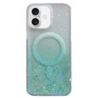 For iPhone 16 Glitter MagSafe Hybrid Clear TPU Phone Case(Green) - 1