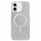 For iPhone 16 Plus Glitter MagSafe Hybrid Clear TPU Phone Case(White) - 1