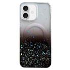 For iPhone 16 Plus Glitter MagSafe Hybrid Clear TPU Phone Case(Black) - 1