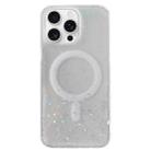 For iPhone 16 Pro Max Glitter MagSafe Hybrid Clear TPU Phone Case(White) - 1
