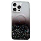 For iPhone 16 Pro Max Glitter MagSafe Hybrid Clear TPU Phone Case(Black) - 1