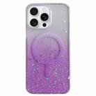 For iPhone 16 Pro Max Glitter MagSafe Hybrid Clear TPU Phone Case(Purple) - 1