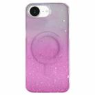 For iPhone 16e Glitter MagSafe Hybrid Clear TPU Phone Case(Pink) - 1