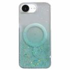 For iPhone 16e Glitter MagSafe Hybrid Clear TPU Phone Case(Green) - 1