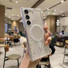 For Samsung Galaxy S22 5G Magsafe Glitter TPU Phone Protective Case(White) - 1