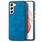 For Samsung Galaxy S21 FE 5G Skin-Feel Electroplating TPU Shockproof Phone Case(Blue) - 1