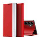 For Samsung Galaxy S23 FE 5G Side Electroplated Adsorption Leather Phone Case(Red) - 1