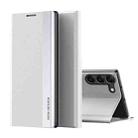 For Samsung Galaxy S24+ 5G Side Electroplated Adsorption Leather Phone Case(White) - 1