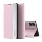 For Samsung Galaxy A06 4G Side Electroplated Adsorption Leather Phone Case(Pink) - 1