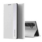 For Samsung Galaxy S24 FE 5G Side Electroplated Adsorption Leather Phone Case(White) - 1