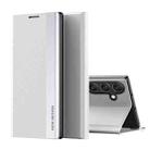 For Samsung Galaxy S25+ 5G Side Electroplated Adsorption Leather Phone Case(White) - 1