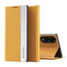 For Samsung Galaxy S25 Edge 5G Side Electroplated Adsorption Leather Phone Case(Yellow) - 1