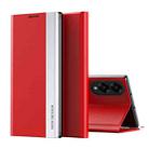 For Samsung Galaxy S25 Edge 5G Side Electroplated Adsorption Leather Phone Case(Red) - 1