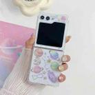 For Samsung Galaxy  Z Flip4 Cosmic Star Glitter Epoxy TPU Phone Case(Transparent planet) - 1