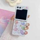 For Samsung Galaxy  Z Flip3 Cosmic Star Glitter Epoxy TPU Phone Case(Transparent planet) - 1