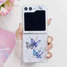 For Samsung Galaxy Z Flip5 Love Epoxy Glitter Sequins Butterfly TPU Phone Case(Blue) - 1