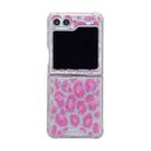 For Samsung Galaxy Z Flip4 Leopard Glitter Sequins TPU Phone Case(Pink) - 1