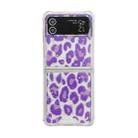 For Samsung Galaxy Z Flip4 Leopard Glitter Sequins TPU Phone Case(Purple) - 1