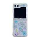 For Samsung Galaxy Z Flip5 Fresh Small Floral Epoxy TPU Phone Case(Blue Flowers 5) - 1