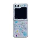 For Samsung Galaxy Z Flip3  Fresh Small Floral Epoxy TPU Phone Case(Blue Flowers 5) - 1