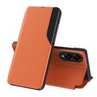 For Samsung Galaxy S25 Edge 5G Attraction Flip Holder Leather Phone Case(Orange) - 1