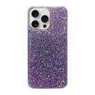 For iPhone 16 Pro Glitter Sequins Epoxy TPU Phone Case(Purple) - 1