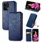 For OPPO Reno9 Pro+ Cubic Grid Pressed Magnetic Leather Phone Case(Blue) - 1