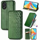 For OPPO A38 Cubic Grid Pressed Magnetic Leather Phone Case(Green) - 1