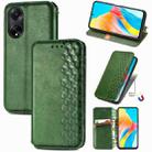 For OPPO A98 Cubic Grid Pressed Magnetic Leather Phone Case(Green) - 1