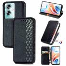 For OPPO A79 5G / A2 5G Cubic Grid Pressed Magnetic Leather Phone Case(Black) - 1