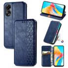 For OPPO A78 4G Cubic Grid Pressed Magnetic Leather Phone Case(Blue) - 1