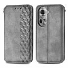 For OPPO Reno11 5G EU Cubic Grid Pressed Magnetic Leather Phone Case(Grey) - 1
