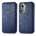 For OPPO Reno11 5G EU Cubic Grid Pressed Magnetic Leather Phone Case(Blue) - 1