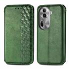 For OPPO Reno11 Pro 5G EU Cubic Grid Pressed Magnetic Leather Phone Case(Green) - 1