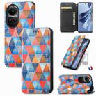 For OPPO Reno10 / 10 Pro Global CaseNeo Colorful Magnetic Leather Phone Case(Rhombus Mandala) - 1