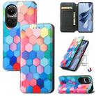 For OPPO Reno10 / 10 Pro Global CaseNeo Colorful Magnetic Leather Phone Case(Colorful Cube) - 1