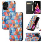 For OPPO Reno9 Pro+ CaseNeo Colorful Magnetic Leather Phone Case(Rhombus Mandala) - 1