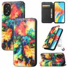 For OPPO A38 CaseNeo Colorful Magnetic Leather Phone Case(Colorful Cloud) - 1