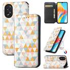 For OPPO A38 CaseNeo Colorful Magnetic Leather Phone Case(Rhombus) - 1