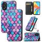 For OPPO A38 CaseNeo Colorful Magnetic Leather Phone Case(Purple Scales) - 1