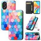 For OPPO A38 CaseNeo Colorful Magnetic Leather Phone Case(Colorful Cube) - 1