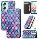 For OPPO A79 5G / A2 5G CaseNeo Colorful Magnetic Leather Phone Case(Purple Scales) - 1