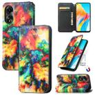 For OPPO A78 4G CaseNeo Colorful Magnetic Leather Phone Case(Colorful Cloud) - 1