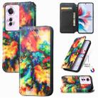 For OPPO Reno11 F 5G CaseNeo Colorful Magnetic Leather Phone Case(Colorful Cloud) - 1