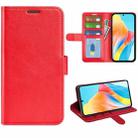 For OPPO A58 R64 Texture Horizontal Flip Leather Phone Case(Red) - 1