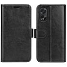 For OPPO A38 R64 Texture Horizontal Flip Leather Phone Case(Black) - 1